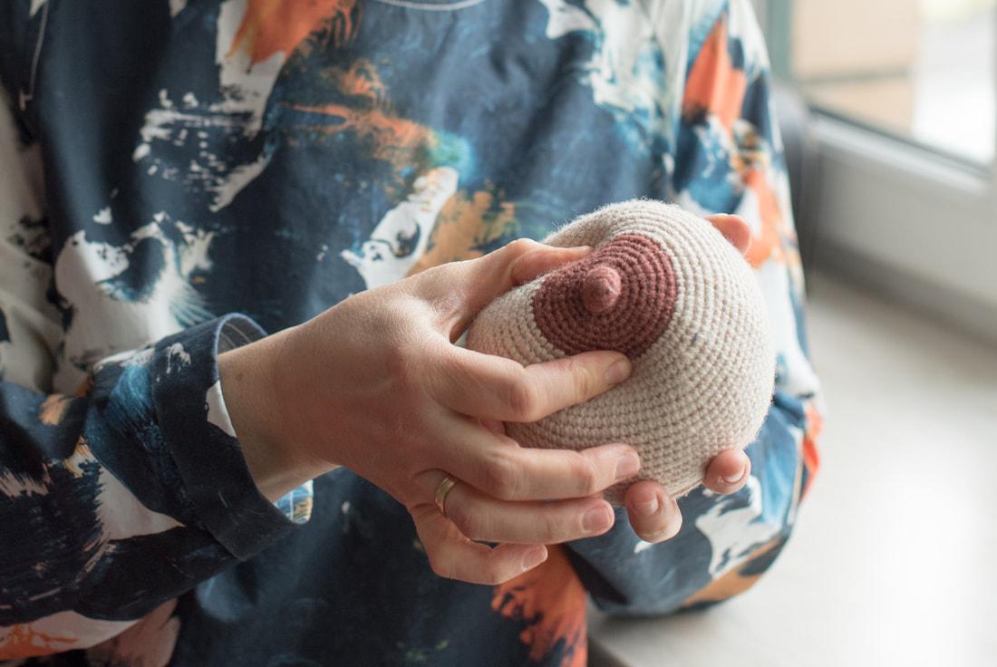 Lactation Consultant with Knitted Boob